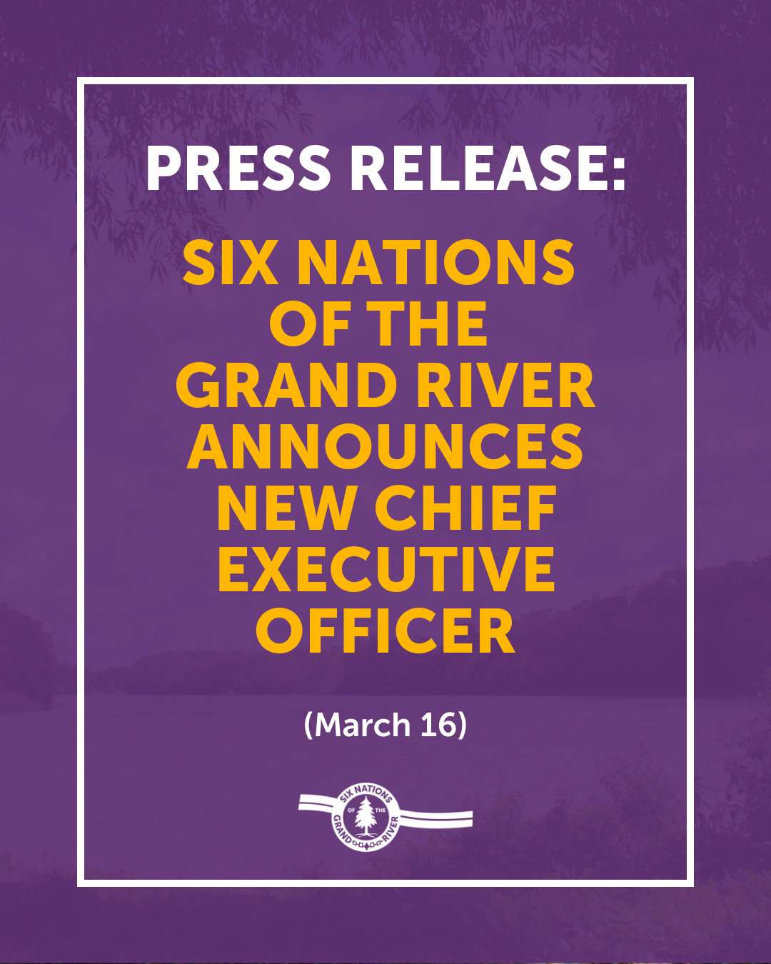 PRESS RELEASE: SIX NATIONS OF THE GRAND RIVER ANNOUNCES NEW CHIEF EXECUTIVE OFFICER
OHSWEKEN, ON – Six Nations of the Grand River (SNGR) is pleased to announce Debra Jonathan as the new Chief Executive Officer (CEO), effective Monday, March 23, 2026.
Debra, a member of Six Nations of the Grand River First Nation, transitions into this role after serving SNGR as the Chief Operating Officer of SNGR since June 2025, and prior to that as the Director of Well-Being, where she was instrumental in strengthening the department and promoting community well-being. Debra has senior-level management experience working at Six Nations of the Grand River, First Nations and Inuit Health Branch, and Indigenous Services Canada for over twenty years.
Chief Sherri-Lyn Hill stated, “Having had the opportunity to work along side Debra for the last several months, and witness her commitment to collaborative and collective responsibility, I am confident her leadership will have lasting benefits for SNGR and the broader community.”
Media Contact Information:
Darrien Bomberry, Public Relations Coordinator
P: (226) 387-0826
1695 Chiefswood Road, P.O. Box 5000, Ohsweken Ontario N0A 1M0