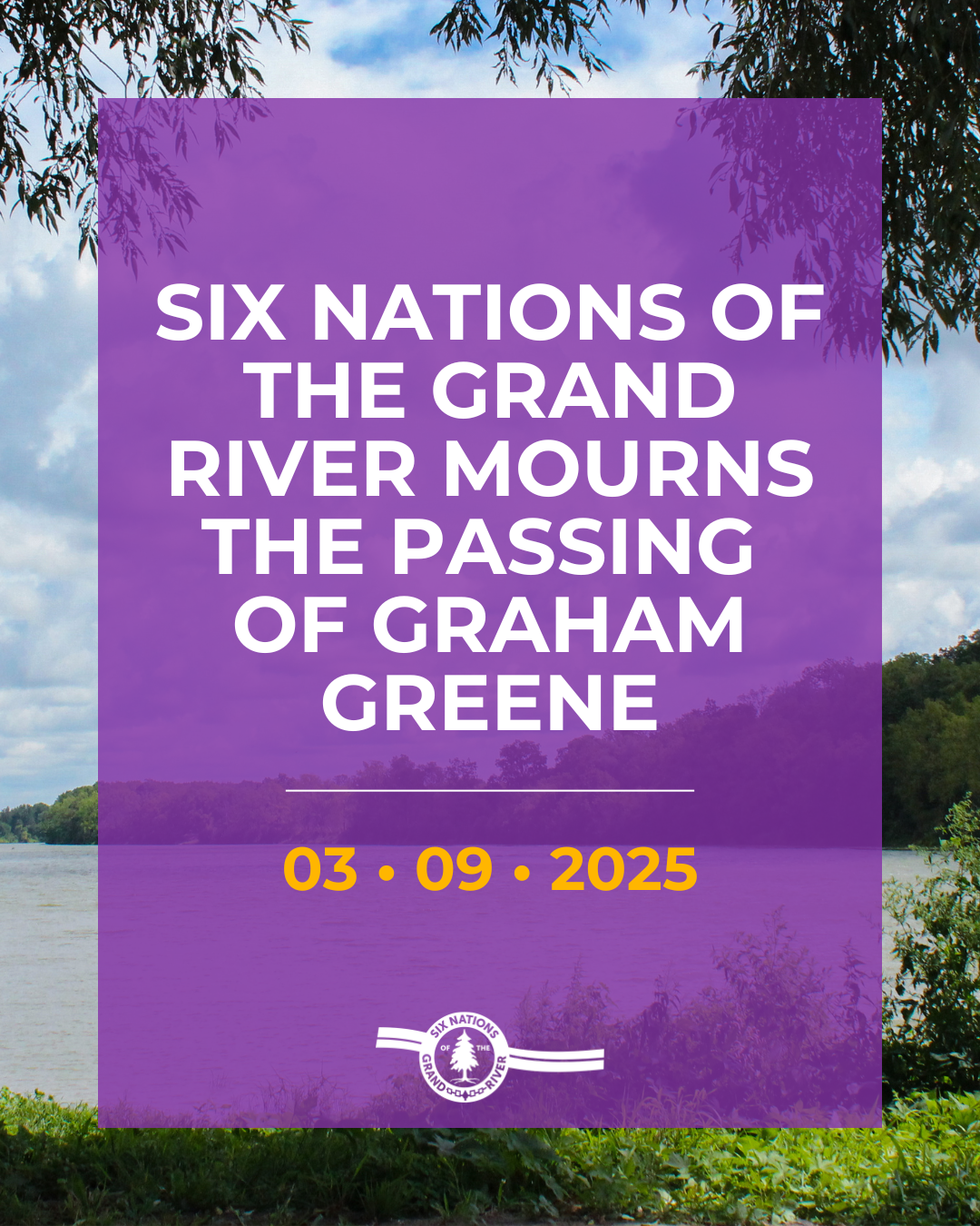 SIX NATIONS OF THE GRAND RIVER MOURNS THE PASSING OF GRAHAM GREENE
For Immediate Release: September 3rd, 2025 OHSWEKEN, ON – Six Nations of the Grand River (SNGR) mourns the passing of Graham Greene, actor, storyteller, and community member, who passed away peacefully on August 31 at the age of 73.
Greene was a trailblazer for First Nations representation in film and television, opening doors for generations to come. From his Oscar-nominated performance as Best Supporting Actor in Dances with Wolves to unforgettable roles in Die Hard with a Vengeance, The Green Mile, and Thunderheart, Greene’s work left a lasting impact on the industry.
His award-winning career earned him recognition as a Member of the Order of Canada, induction into Canada’s Walk of Fame, and most recently, the Governor General’s Performing Arts Award for Lifetime Artistic Achievement.
Elected Chief Sherri-Lyn Hill shared, “Graham Greene shared the stories and resilience of our people in every role he played. Graham brought pride to our community, and his legacy will continue to be honoured and inspire future generations. I send my condolences to his family and friends, and all who were impacted by his life and work.”
SNGR extends our heartfelt condolences to his wife, daughter, grandson, and anyone who knew and cared for him. His influence will continue to inspire our community for years to come.