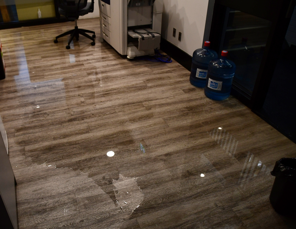 Picture of the flooding that has occured inside the SNGR Administration Building
