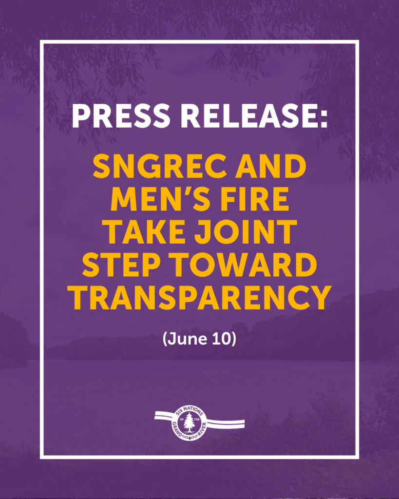 PRESS RELEASE:
SIX NATIONS OF THE GRAND RIVER 59TH ELECTED COUNCIL AND MEN’S FIRE TAKE JOINT STEP TOWARD TRANSPARENCY
For Immediate Release: June 10th, 2026
OHSWEKEN, ON – Six Nations of the Grand River Elected Council (SNGREC) and representatives of the Hodiskeagehda Men’s Fire (Men’s Fire) are, together, seeking transparency and accountability.
SNGREC is joining a proposed class action led by Hodiskeagehda Men’s Fire. The legal action is against the Haudenosaunee Development Institute (HDI), Aaron Detlor, Brian Doolittle, and related parties regarding consultation and accommodation funds that HDI has received on behalf of the Six Nations of the Grand River community.
Both SNGREC and the Men’s Fire agree that community members have a right to know how these funds have been collected, managed, and used.
An agreement was reached (and signed by SNGREC and the Men’s Fire on June 9, 2026) to add Six Nations of the Grand River as a party to the litigation led by Bill Monture and Wilfred Davey. This agreement specifies that any funds recovered through the court process would go into a trust to benefit our community.
This joint effort is a step towards greater transparency and building a path forward that benefits all members of Six Nations.
This historic agreement also recognizes and represents collaboration among Six Nations of the Grand River leadership to uphold our collective responsibilities.
-30-
Media Contact Information:
Darrien Bomberry, Public Relations Coordinator
P: (226) 387-0826
1695 Chiefswood Road, P.O. Box 5000, Ohsweken Ontario N0A 1M0