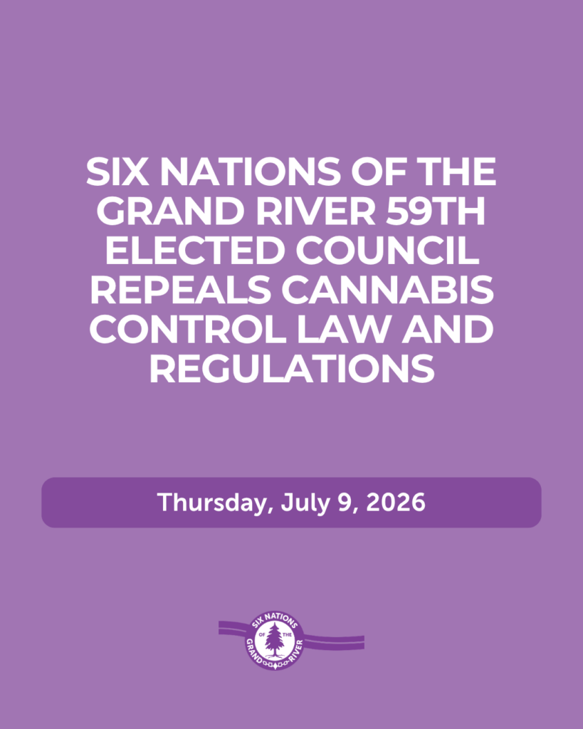 PRESS RELEASE: SIX NATIONS OF THE GRAND RIVER 59TH ELECTED COUNCIL ...